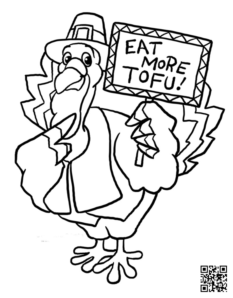 Eat More Tofu - Thanksgiving  Coloring Page