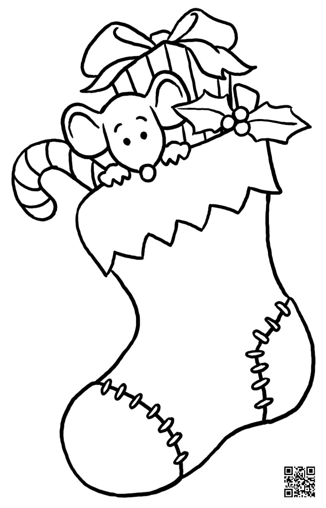 Christmas Stocking - Coloring Page