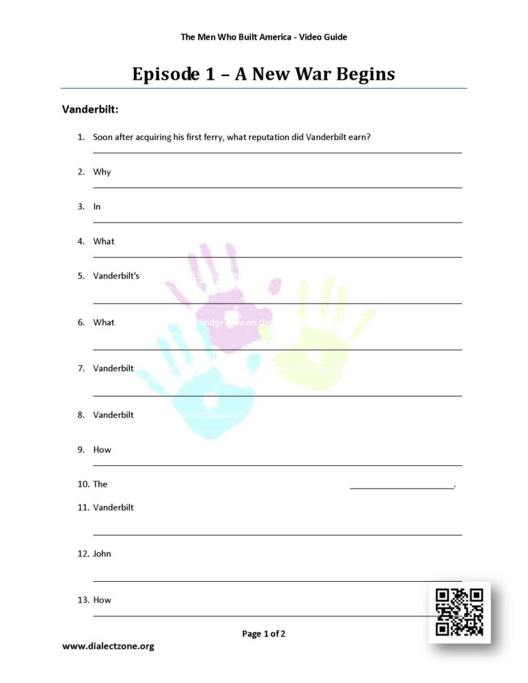 The Men Who Built America - Complete Worksheets