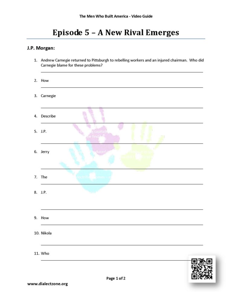 The Men Who Built America - Complete Worksheets